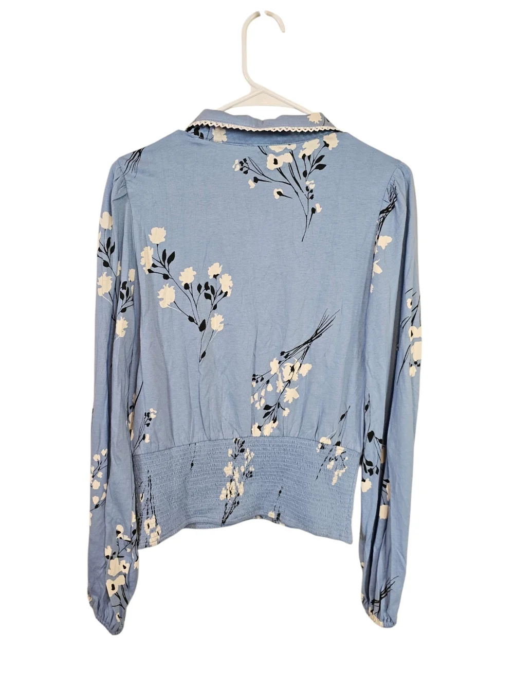 Maeve Anthropologie Smoked Floral Button Down Collared Blouse Top - Picture 3 of 7